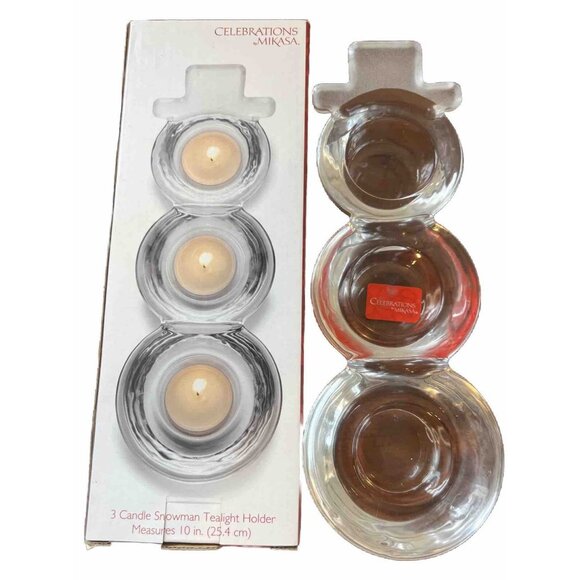 Mikasa Other - Mikasa Celebrations Rejoice Collections 3 Candle Snowman Tealight Holder